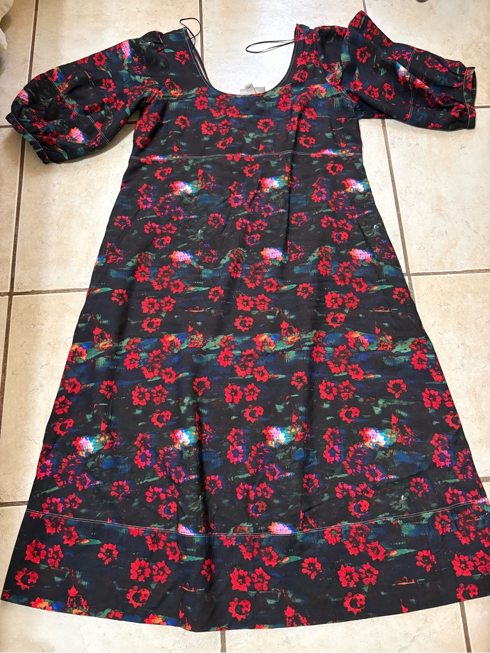 Rachel Comey Black Dress with Red Floral Print